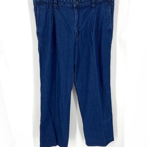Vintage Mens Eddie Bauer Pleated Jeans Elastic Waist (Back) 100% Cotton Size 40 - Picture 9 of 9